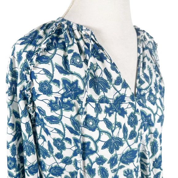 Derek lam 10 Crosby Kasha Floral Peasant Top Boho Beachy Boxy Blouse Size 2 = S - Picture 3 of 11